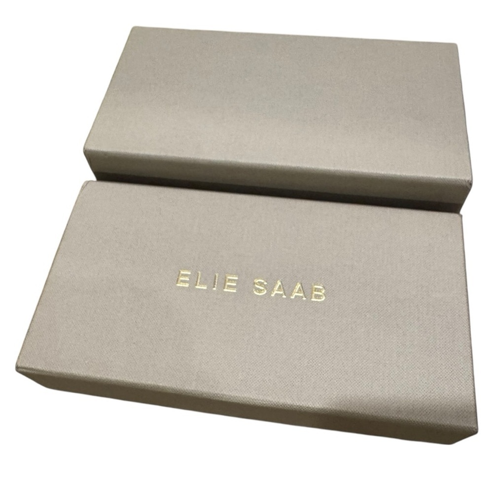 Elie Saab Designer Sunglasses Box | Taupe Gold Logo Case | 7.5x4x2.5” - Picture 3 of 3